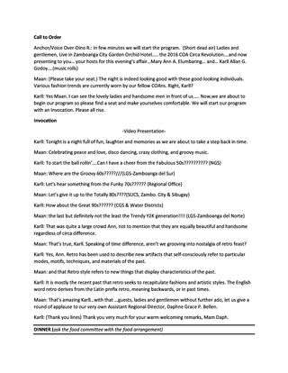 Emcee Script Christmas Party 2016 Theme Retro