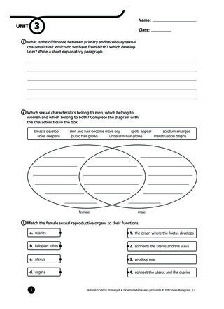 Name Class Natural Science Primary 6 Downloadable And Printable C Ediciones Bilingues S L